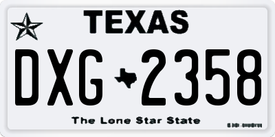 TX license plate DXG2358