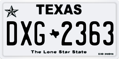 TX license plate DXG2363