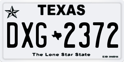 TX license plate DXG2372