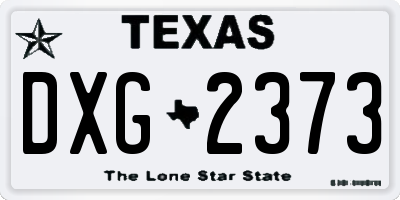 TX license plate DXG2373