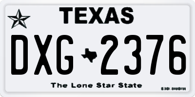 TX license plate DXG2376