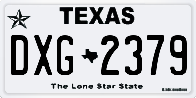 TX license plate DXG2379