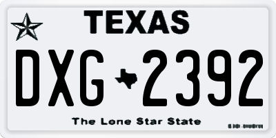TX license plate DXG2392