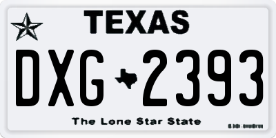 TX license plate DXG2393