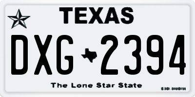 TX license plate DXG2394
