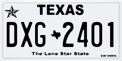 TX license plate DXG2401