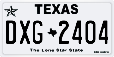 TX license plate DXG2404