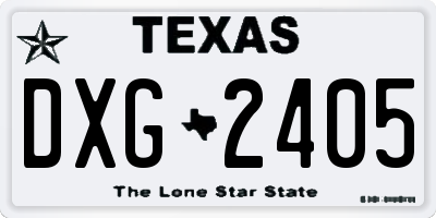 TX license plate DXG2405