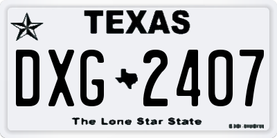 TX license plate DXG2407