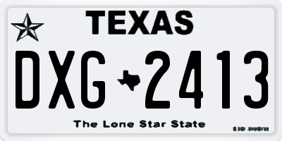 TX license plate DXG2413