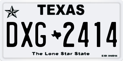 TX license plate DXG2414