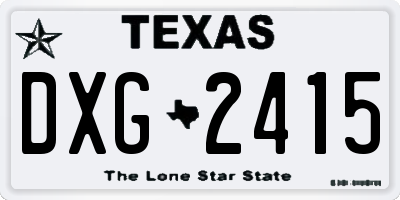 TX license plate DXG2415