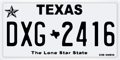 TX license plate DXG2416