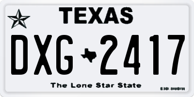 TX license plate DXG2417