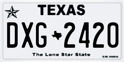 TX license plate DXG2420