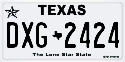 TX license plate DXG2424