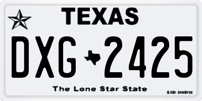 TX license plate DXG2425