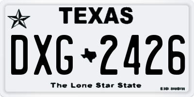 TX license plate DXG2426
