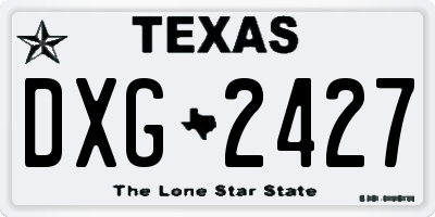 TX license plate DXG2427