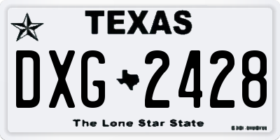 TX license plate DXG2428