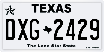 TX license plate DXG2429