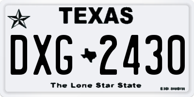 TX license plate DXG2430