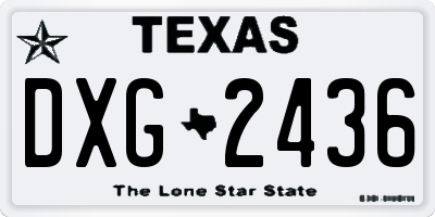 TX license plate DXG2436