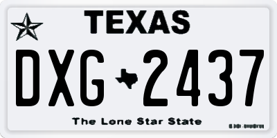 TX license plate DXG2437