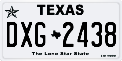 TX license plate DXG2438
