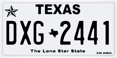 TX license plate DXG2441