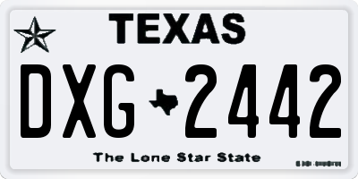 TX license plate DXG2442