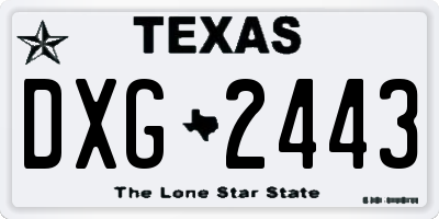 TX license plate DXG2443