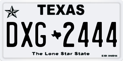 TX license plate DXG2444