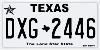 TX license plate DXG2446