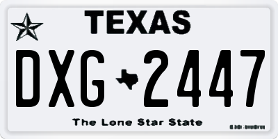 TX license plate DXG2447
