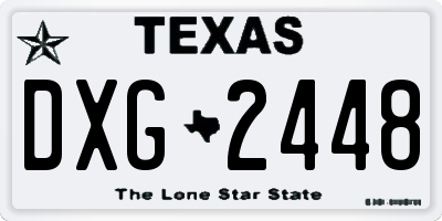 TX license plate DXG2448