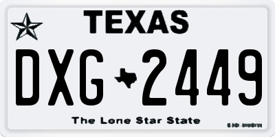 TX license plate DXG2449