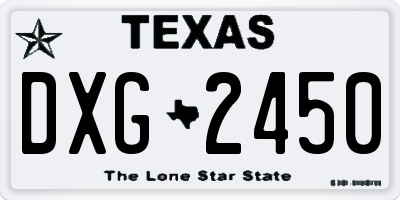 TX license plate DXG2450
