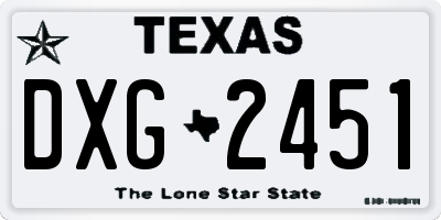 TX license plate DXG2451