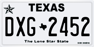 TX license plate DXG2452