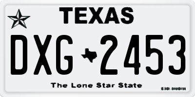 TX license plate DXG2453