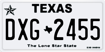 TX license plate DXG2455