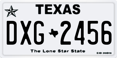TX license plate DXG2456