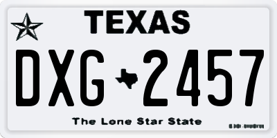 TX license plate DXG2457