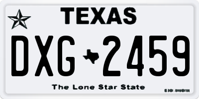 TX license plate DXG2459