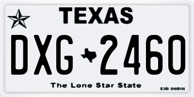 TX license plate DXG2460