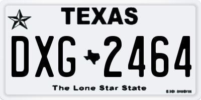 TX license plate DXG2464
