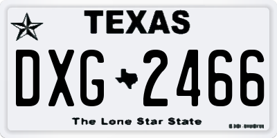 TX license plate DXG2466