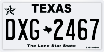 TX license plate DXG2467