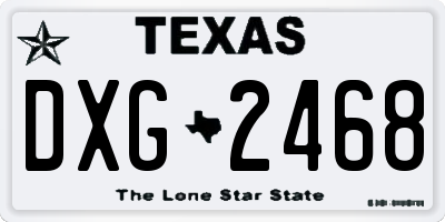 TX license plate DXG2468
